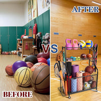 Thumbnail for Sports Equipment Garage Organizer Rolling Ball Storage Rack