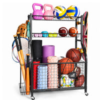Thumbnail for Sports Equipment Garage Organizer Rolling Ball Storage Rack
