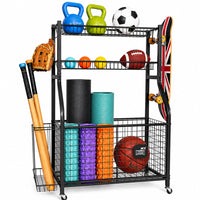 Thumbnail for Sports Equipment Garage Organizer Rolling Ball Storage Rack