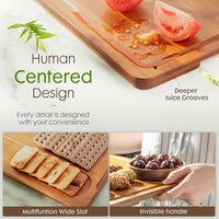 Thumbnail for 3Pcs Bamboo Chopping Board Set with Wood Storage Stand