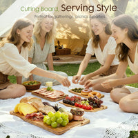 Thumbnail for 3Pcs Bamboo Chopping Board Set with Wood Storage Stand