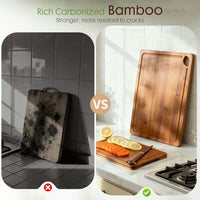 Thumbnail for 3Pcs Bamboo Chopping Board Set with Wood Storage Stand