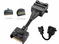Thumbnail for 7 Pin Male to 12 Pin Flat Female Trailer Adapter Caravan Connector