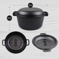 Thumbnail for Cast Iron Dutch Oven 2 in 1 Cast Iron Dutch Oven Skillet Lid Set