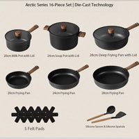 Thumbnail for 16 Piece Titanium Nonstick Cookware Set Kitchen Pots and Pans Set