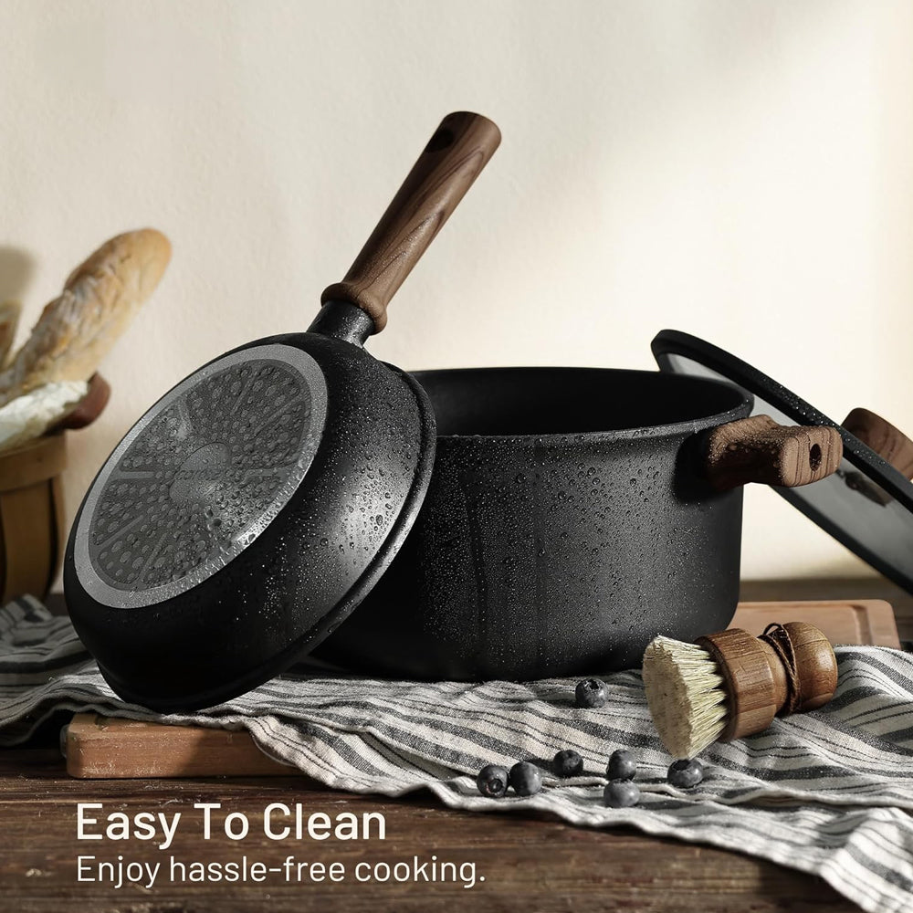 16 Piece Titanium Nonstick Cookware Set Kitchen Pots and Pans Set