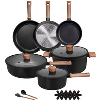 Thumbnail for 16 Piece Titanium Nonstick Cookware Set Kitchen Pots and Pans Set