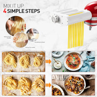 Thumbnail for 3-in-1 Pasta Maker Attachment For KitchenAid Roller Cutters