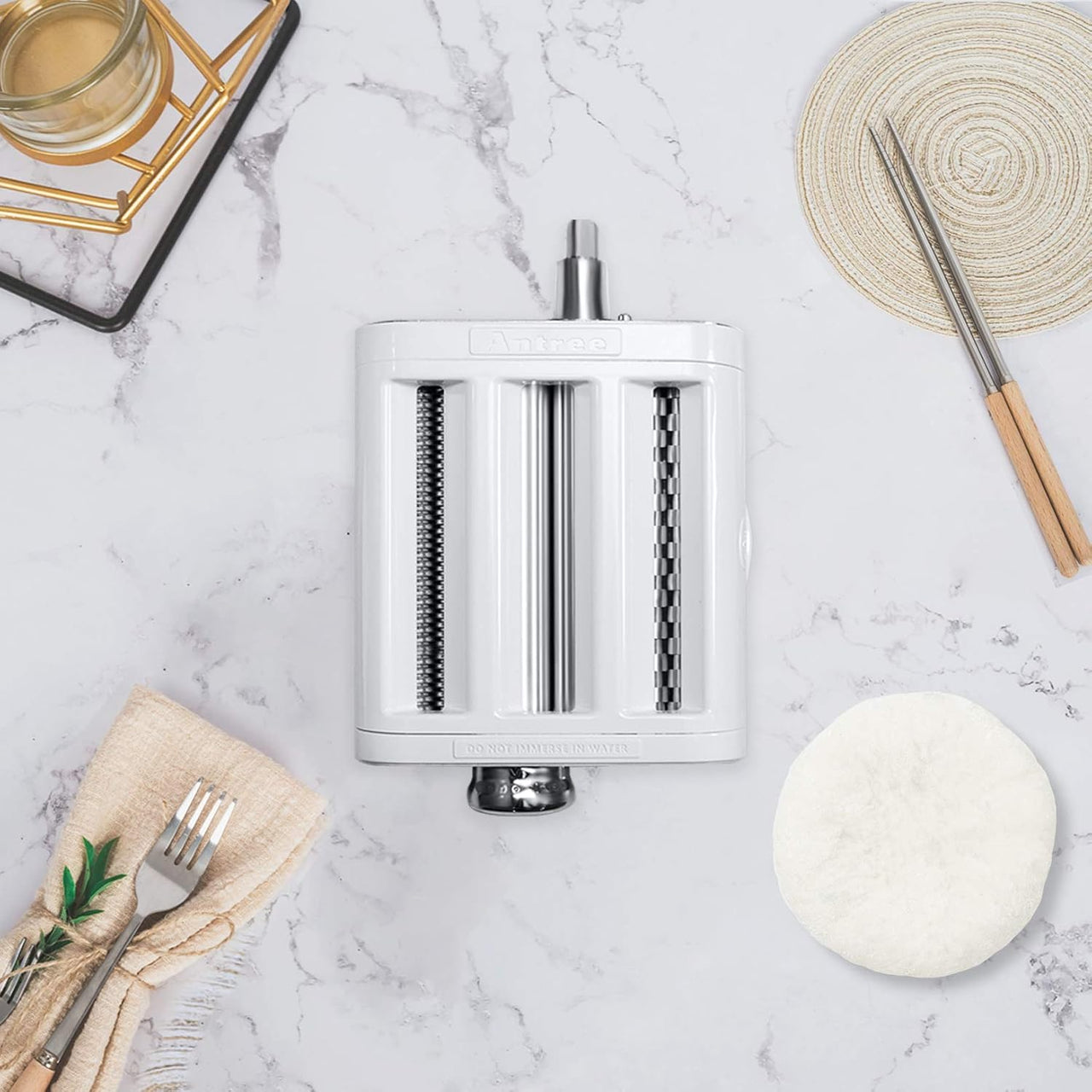 3-in-1 Pasta Maker Attachment For KitchenAid Roller Cutters