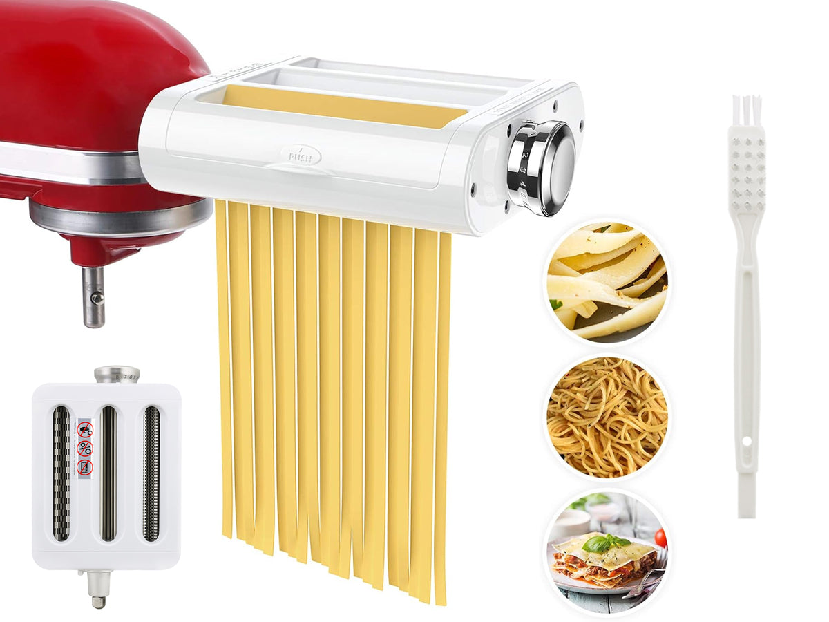 3-in-1 Pasta Maker Attachment For KitchenAid Roller Cutters