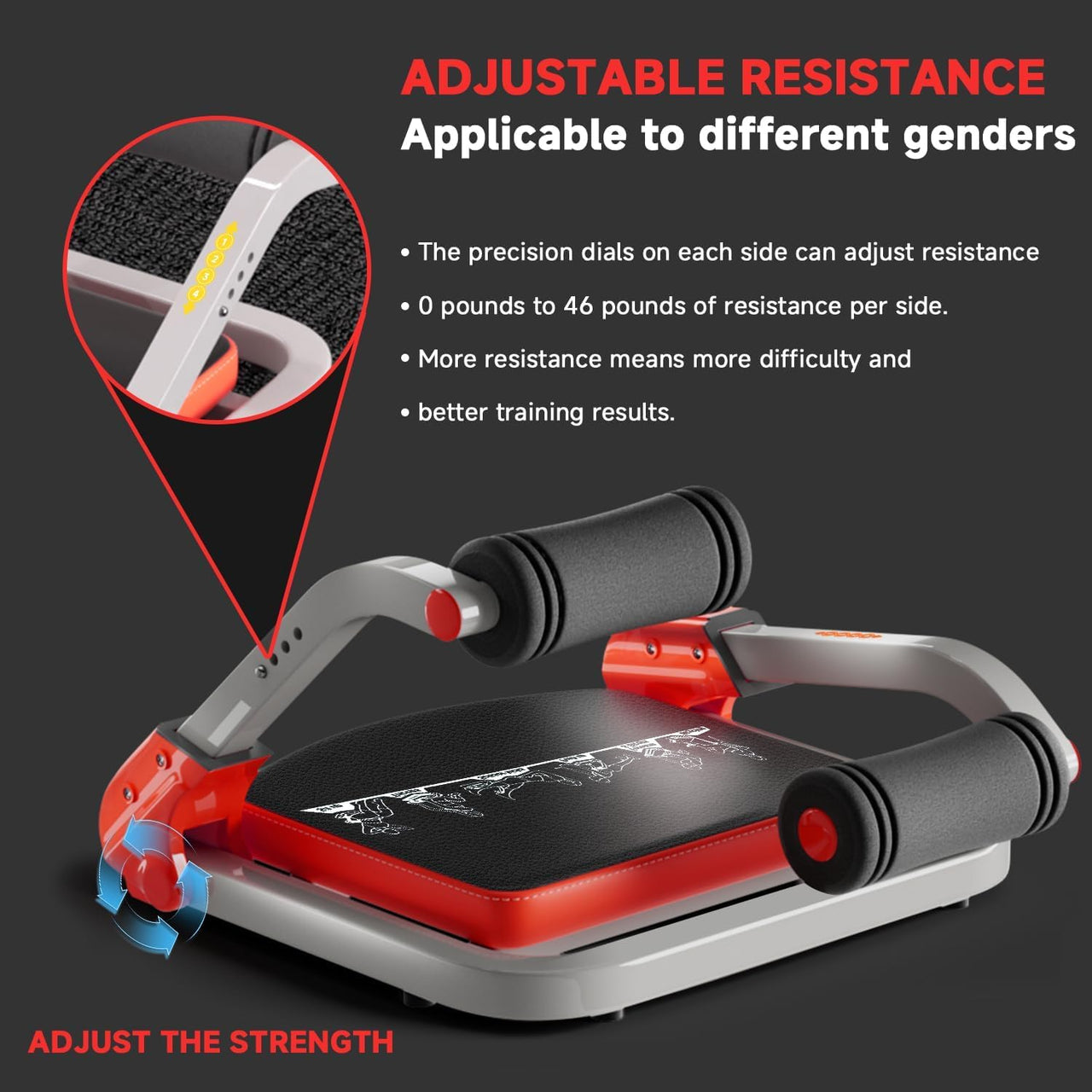 Adjustable Ab Trainer with 3 Resistance Levels