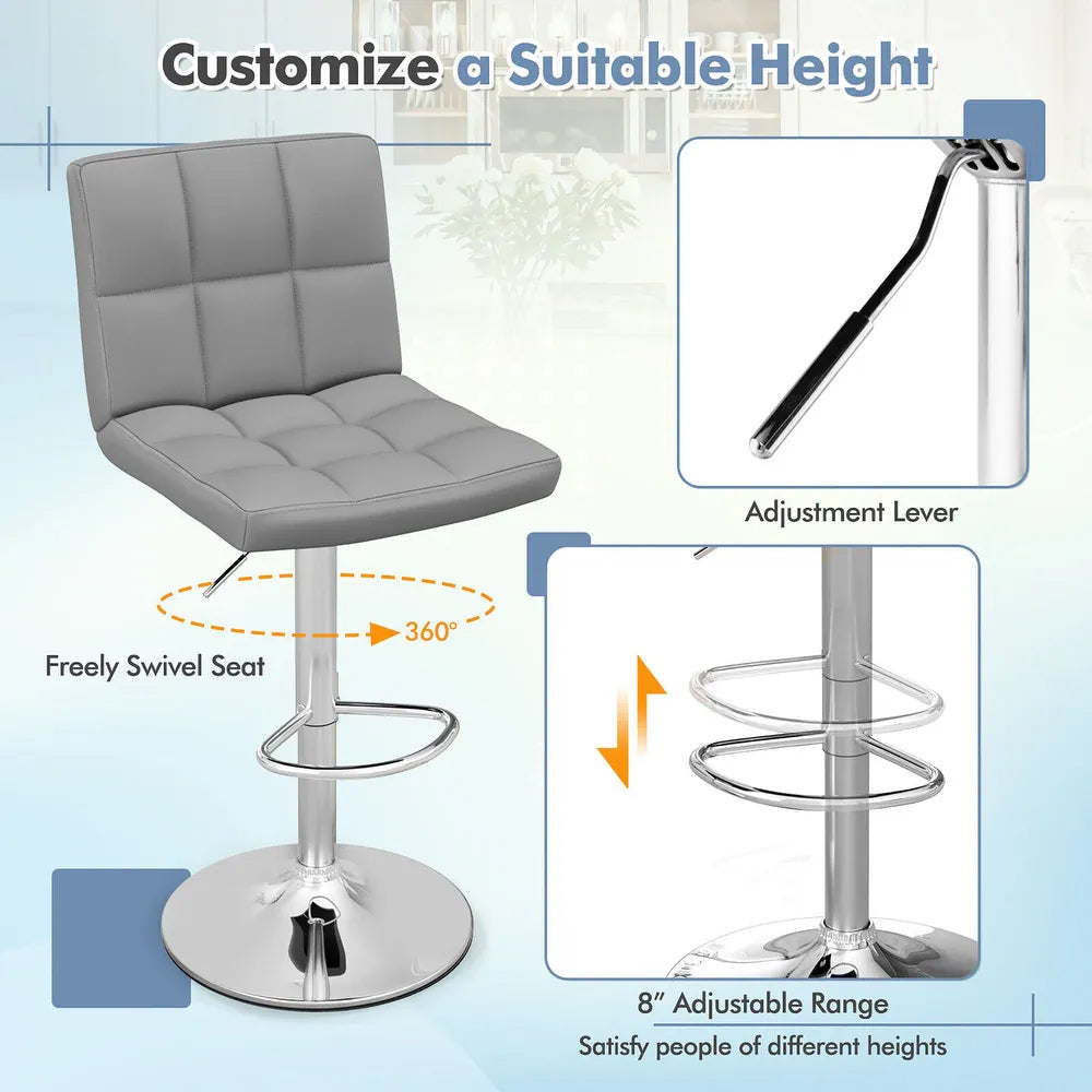 Bar Stool Height Adjustable Bar Stool Set of 2pcs