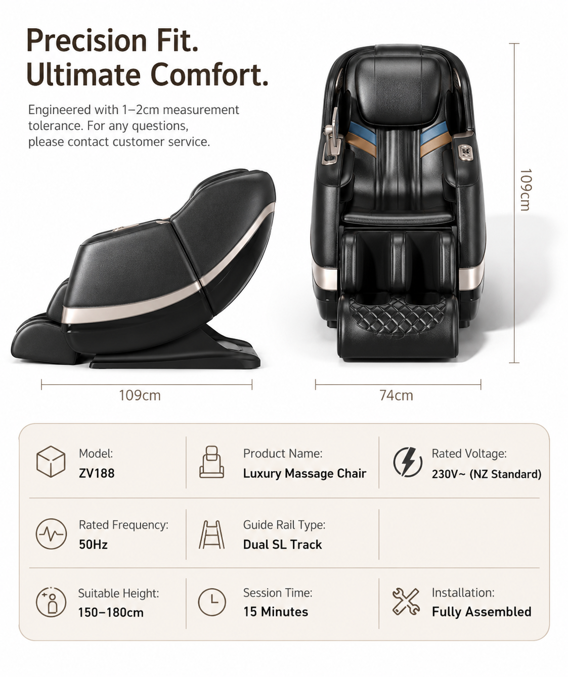 4D Zero-Gravity SL-Track Massage Recliner Chair