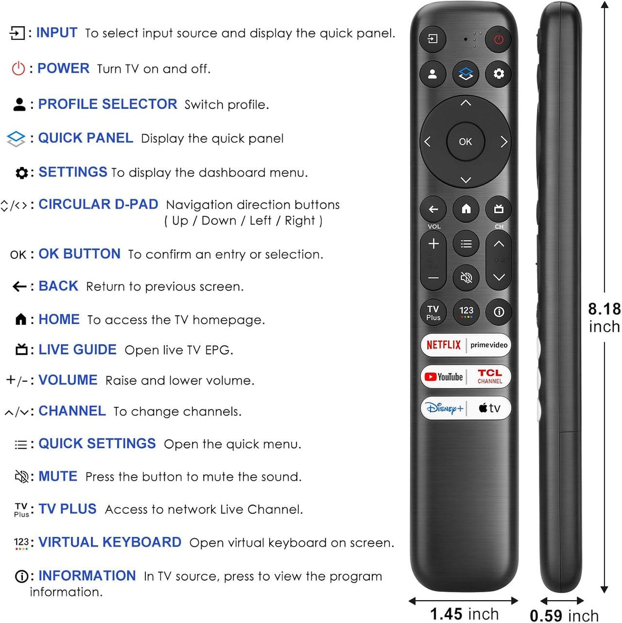 TCL TV Universal Remote
