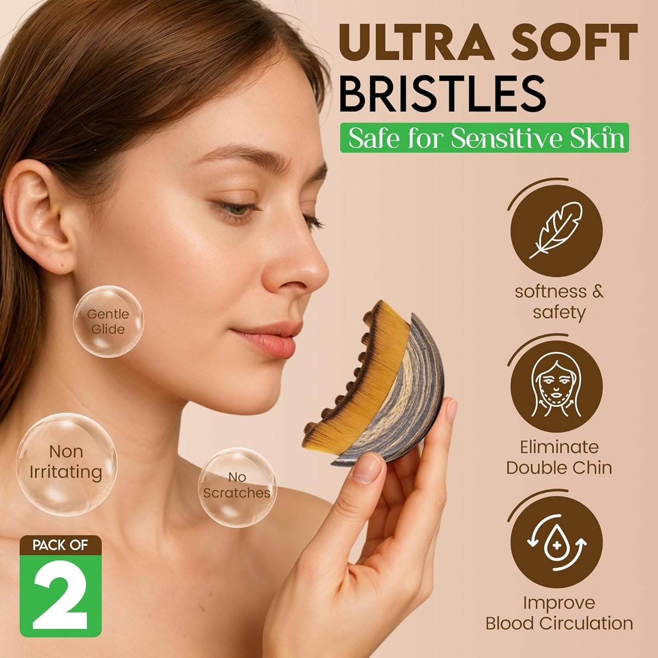 Facial Lymphatic Massage Brushes 2 PCS