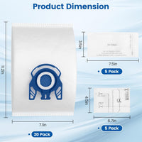Thumbnail for 20 Vacuum Cleaner Bags for Miele 3D GN C2 C3 S2 S5 S8