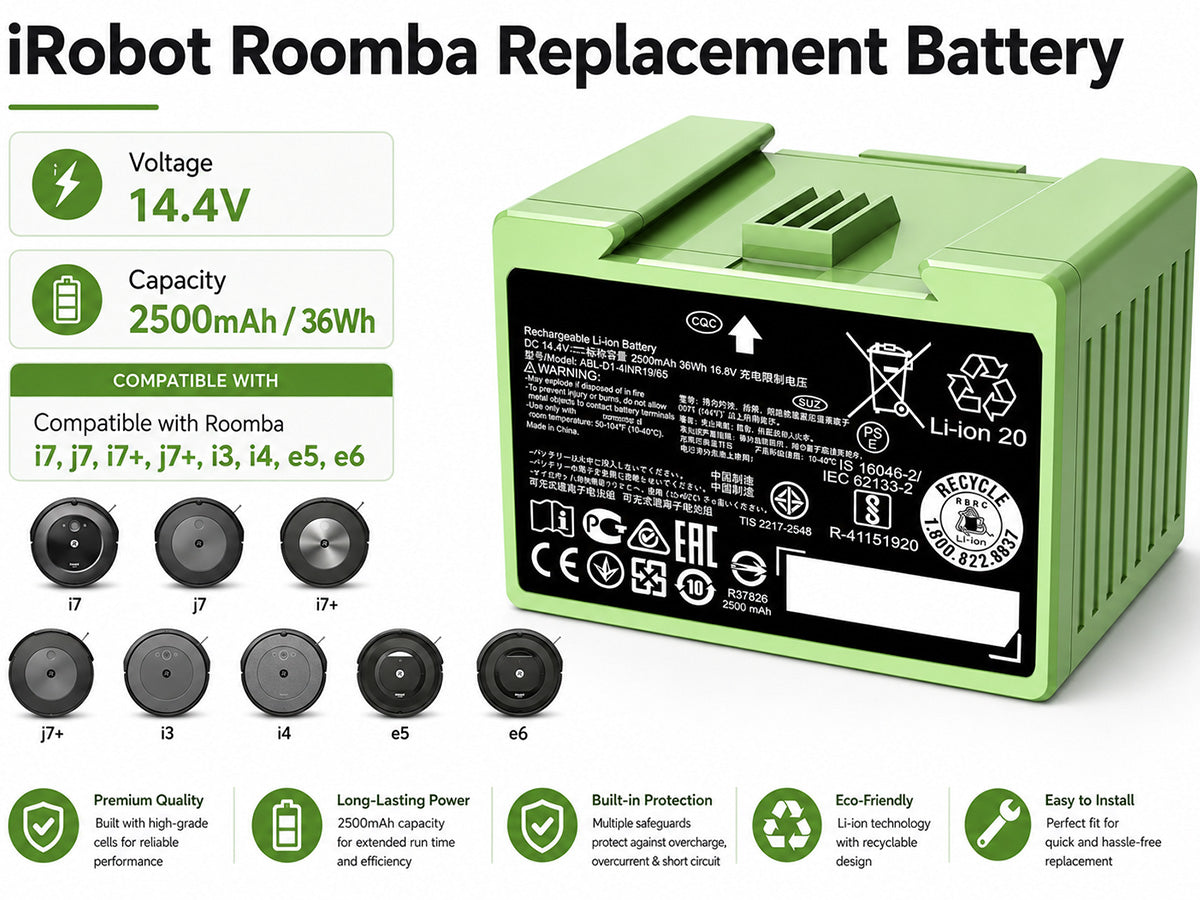 IRobot Roomba Replacement Battery i j and e Series