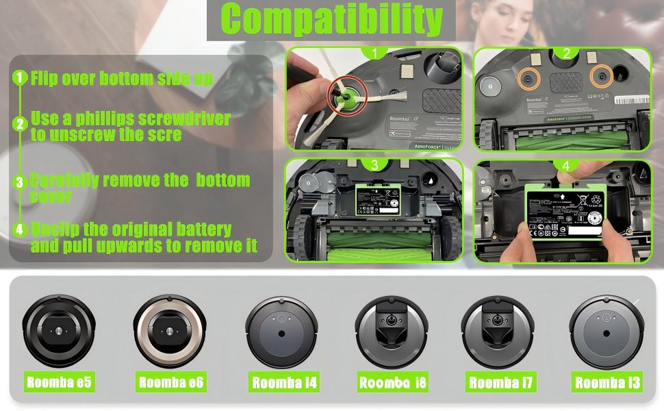IRobot Roomba Replacement Battery i j and e Series