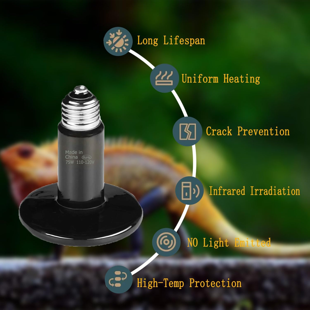 Reptile Light Ceramic Heat Lamp 50W