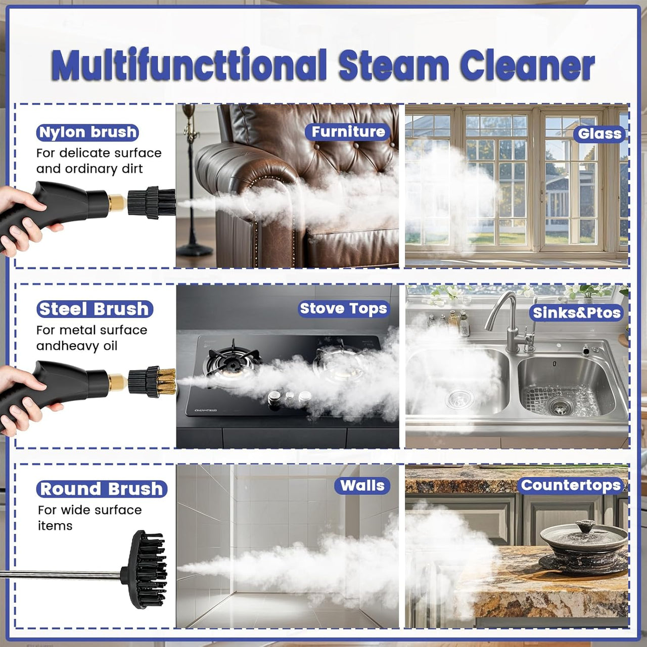 Handheld Steam Cleaner High Temperature Pressurized