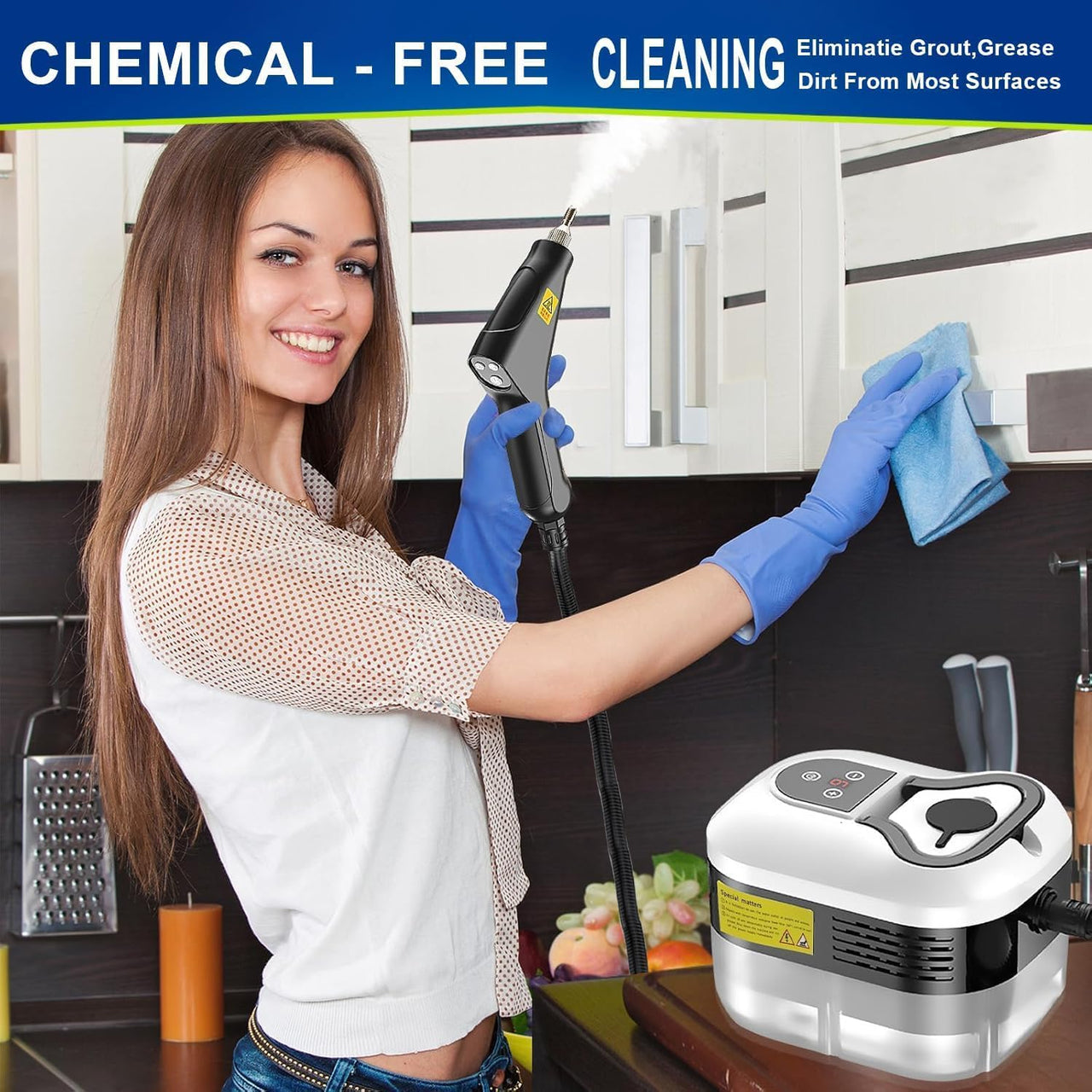 Handheld 2500W Steam Cleaner High Temperature Pressurized