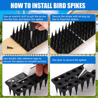 Thumbnail for Bird Spikes 10M (24 PCS), Heavy Duty Anti-Bird Deterrent for Fence, Roof, Railing, Wall