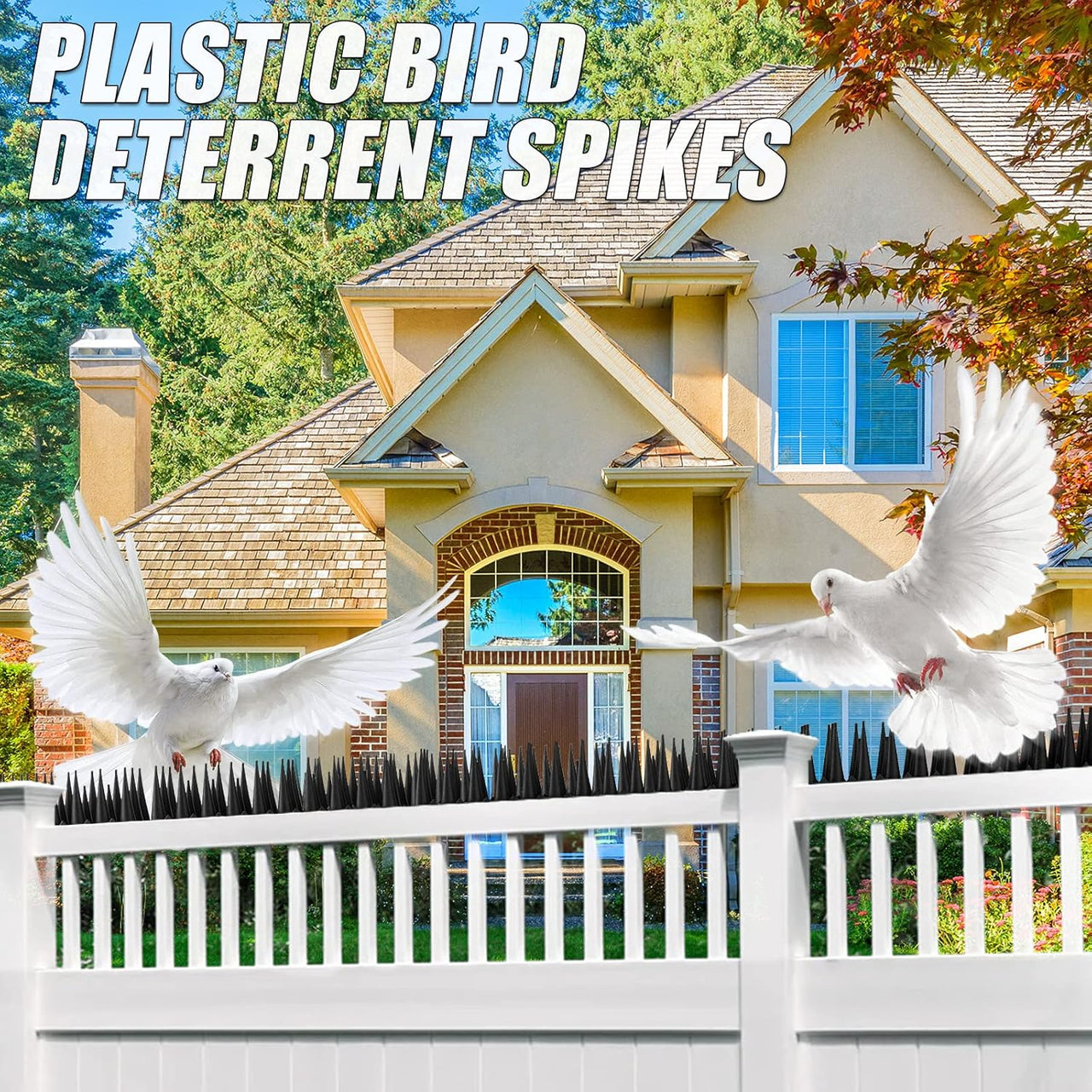 Bird Spikes 10M (24 PCS), Heavy Duty Anti-Bird Deterrent for Fence, Roof, Railing, Wall