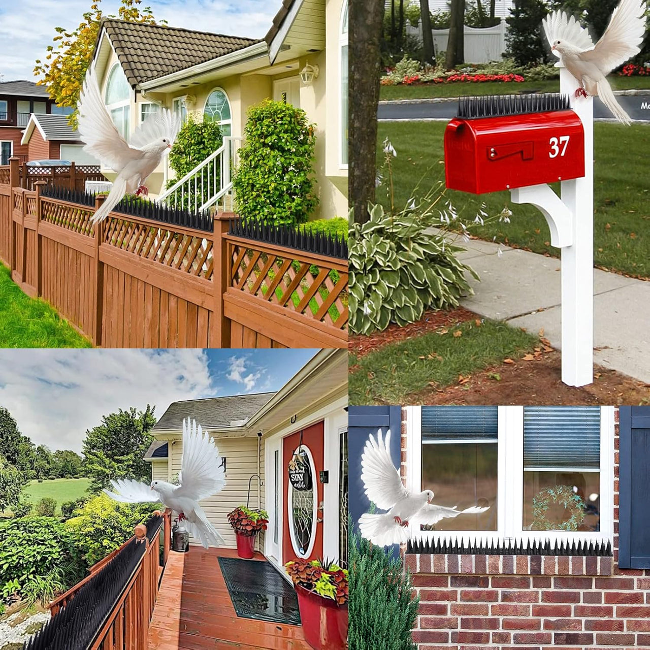 Bird Spikes 10M (24 PCS), Heavy Duty Anti-Bird Deterrent for Fence, Roof, Railing, Wall