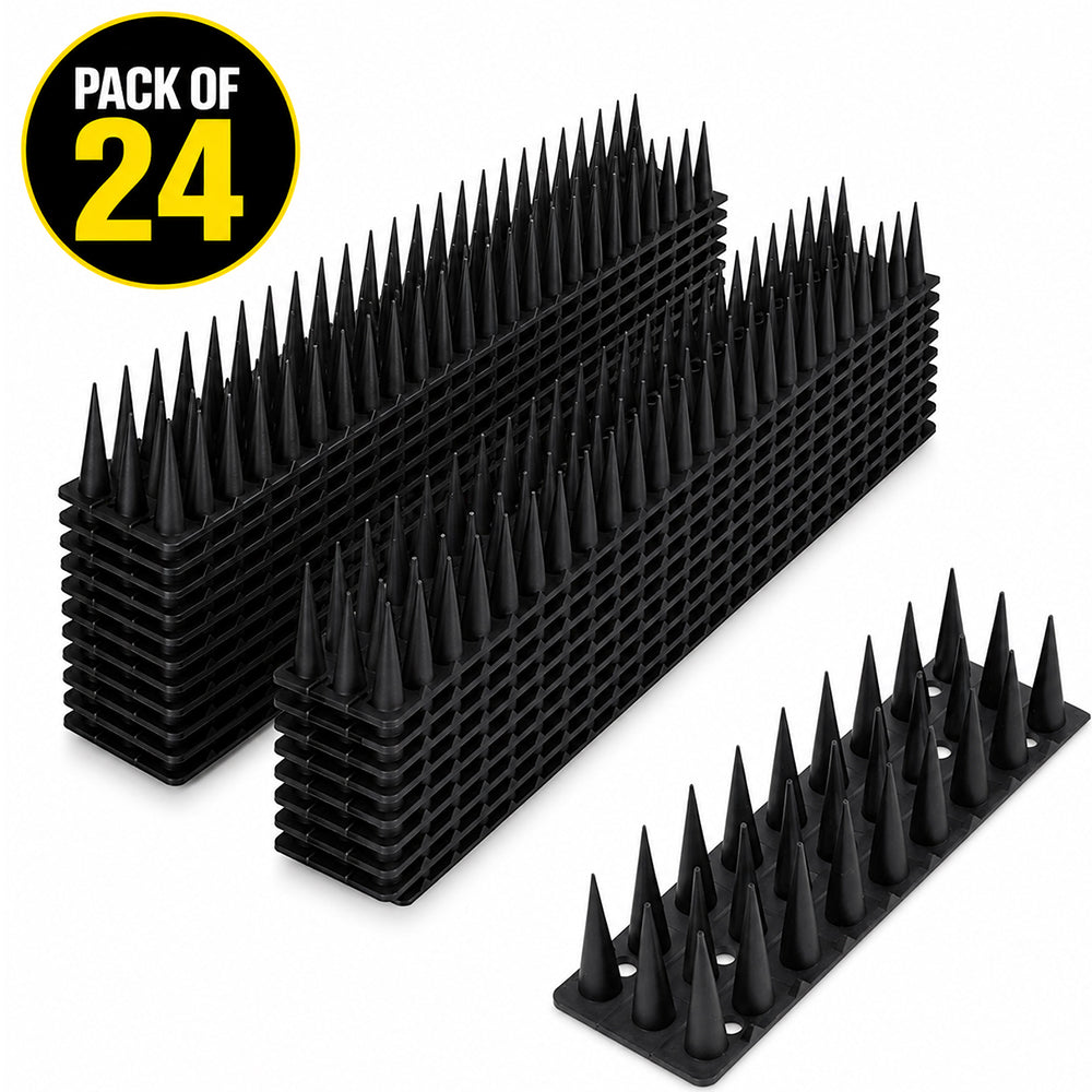 Bird Spikes 10M (24 PCS), Heavy Duty Anti-Bird Deterrent for Fence, Roof, Railing, Wall