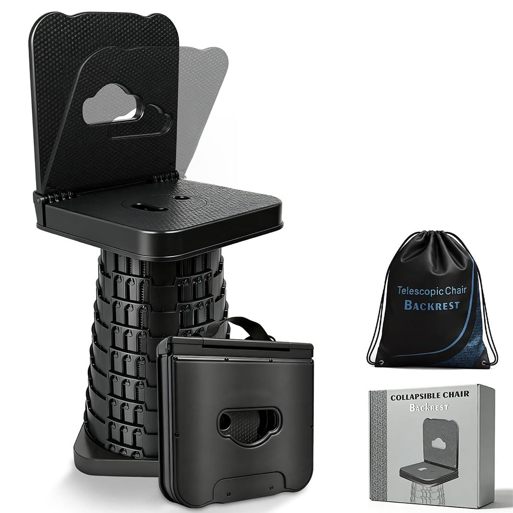 Portable Folding Stool with Backrest