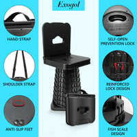Thumbnail for Portable Folding Stool with Backrest