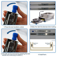 Thumbnail for 1400mm Drawer Slide Runners Locking Rails