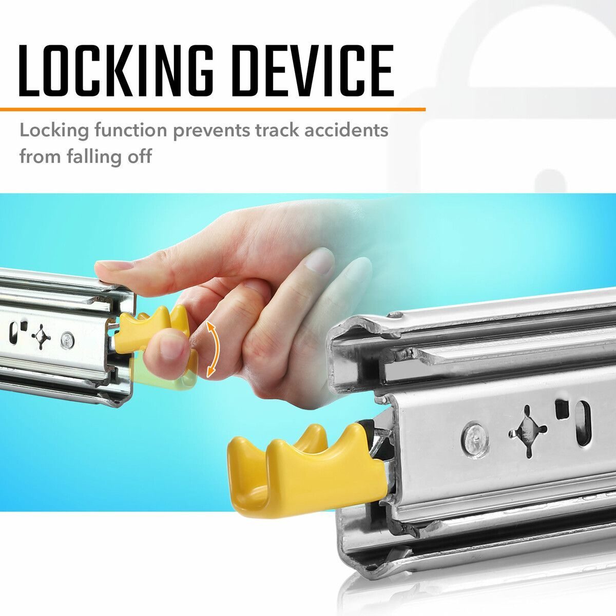1400mm Drawer Slide Runners Locking Rails