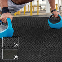 Thumbnail for 12 Pack EVA Foam Gym Interlocking Floor Puzzle Mats - Black