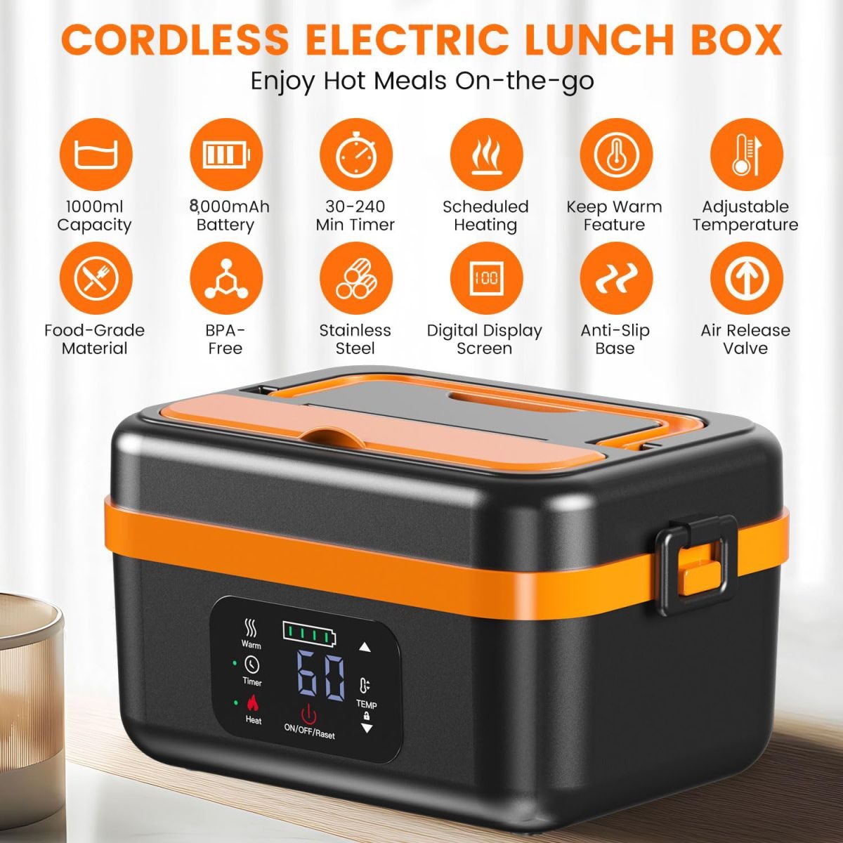 Electric Heating Lunch Box 1L