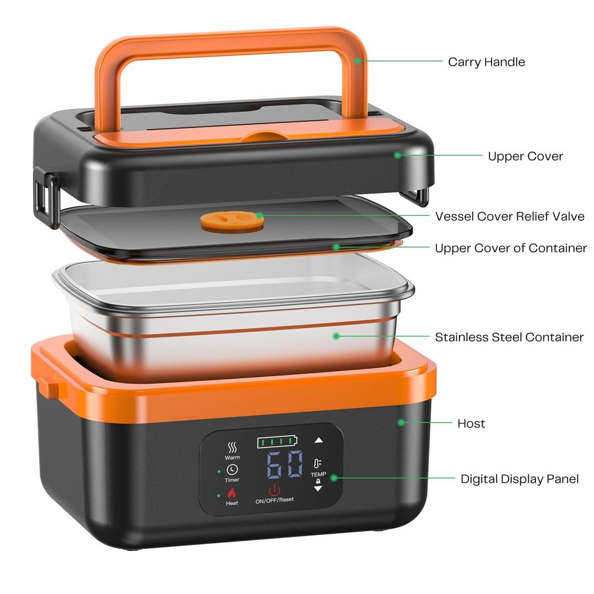 Electric Heating Lunch Box 1L