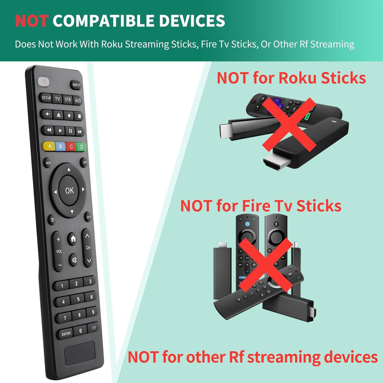 Universal TV Remote – Infrared Remote Control for Samsung, LG, TCL, Hisense, Sony, Vizio and More