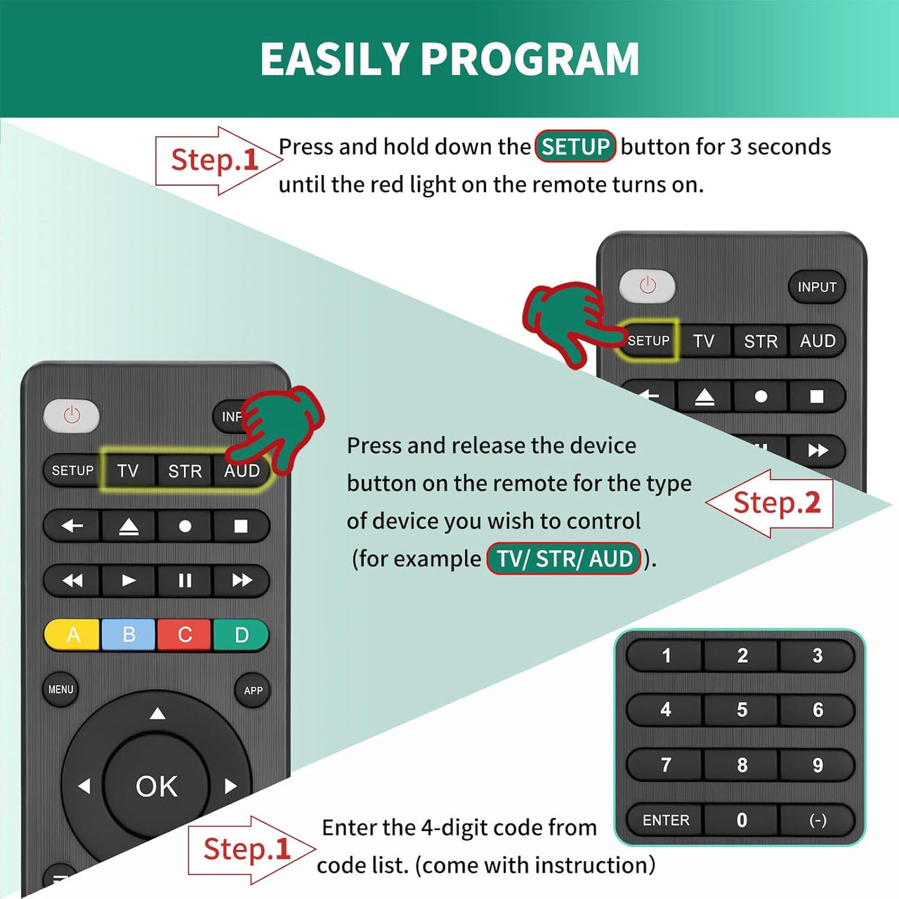 Universal TV Remote – Infrared Remote Control for Samsung, LG, TCL, Hisense, Sony, Vizio and More