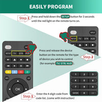 Thumbnail for Universal TV Remote – Infrared Remote Control for Samsung, LG, TCL, Hisense, Sony, Vizio and More