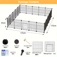 Thumbnail for DIY Pet Playpen Metal Fence 20 Panels