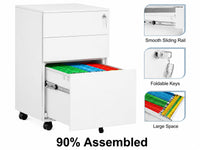 Thumbnail for Office Filing Cabinet with Wheels, Lock File Organiser