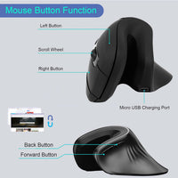 Thumbnail for Vertical Rechargeable Wireless Ergonomic Mouse