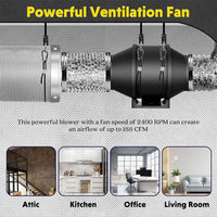 Thumbnail for 4 inch inline Duct Fan with Controller