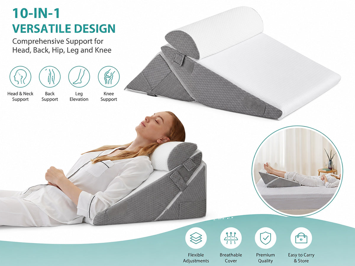 3 Piece Wedge Memory Foam Pillow