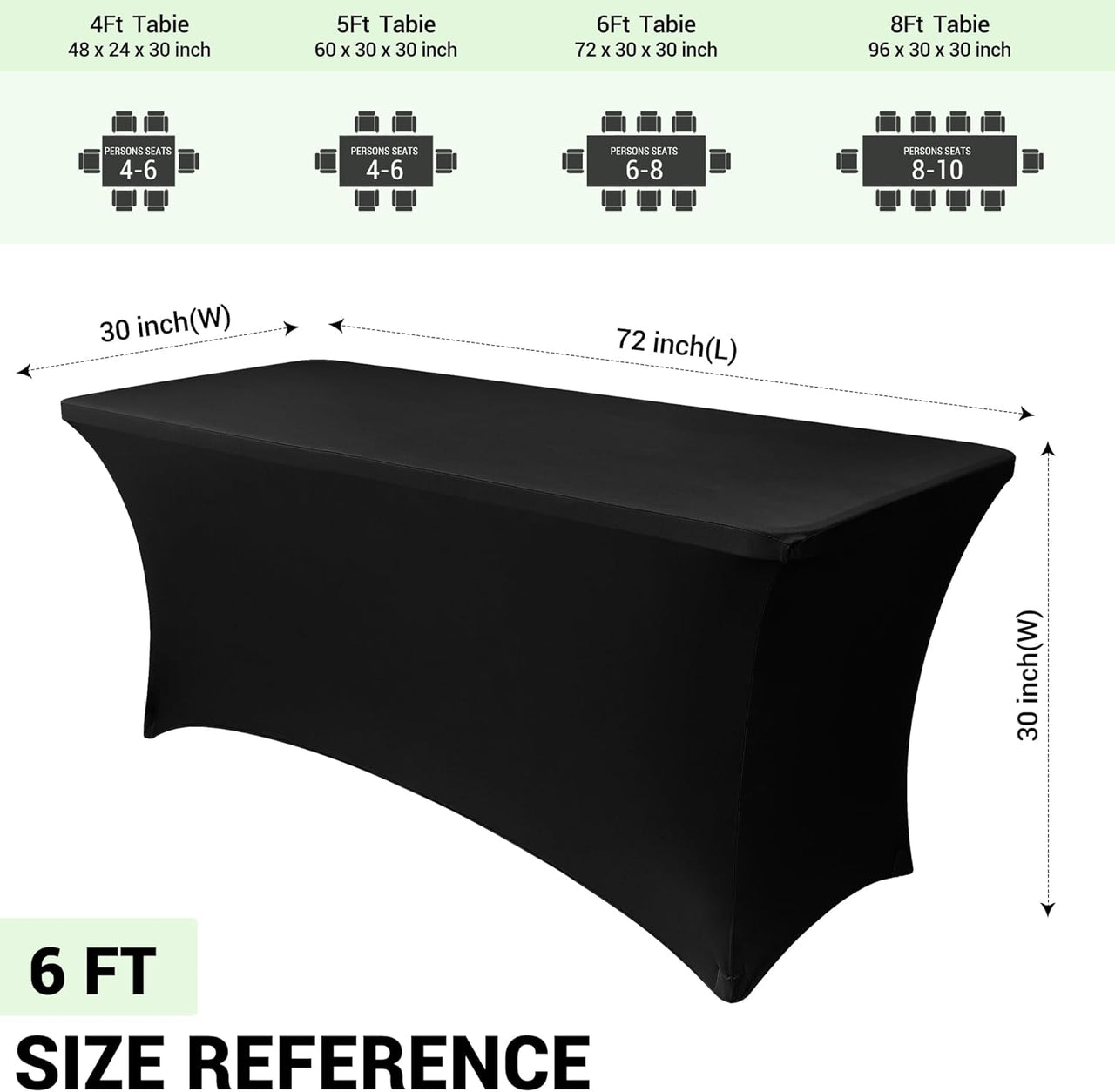6ft Stretch Spandex Table Cover