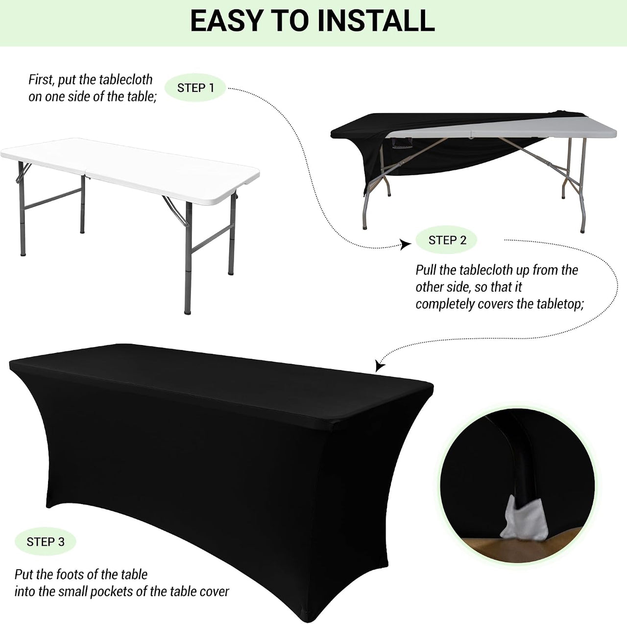 6ft Stretch Spandex Table Cover