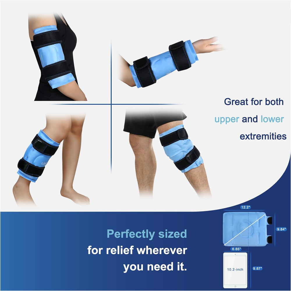 Large Knee Ice Pack for Injuries, Reusable Gel Cold Pack for Knee