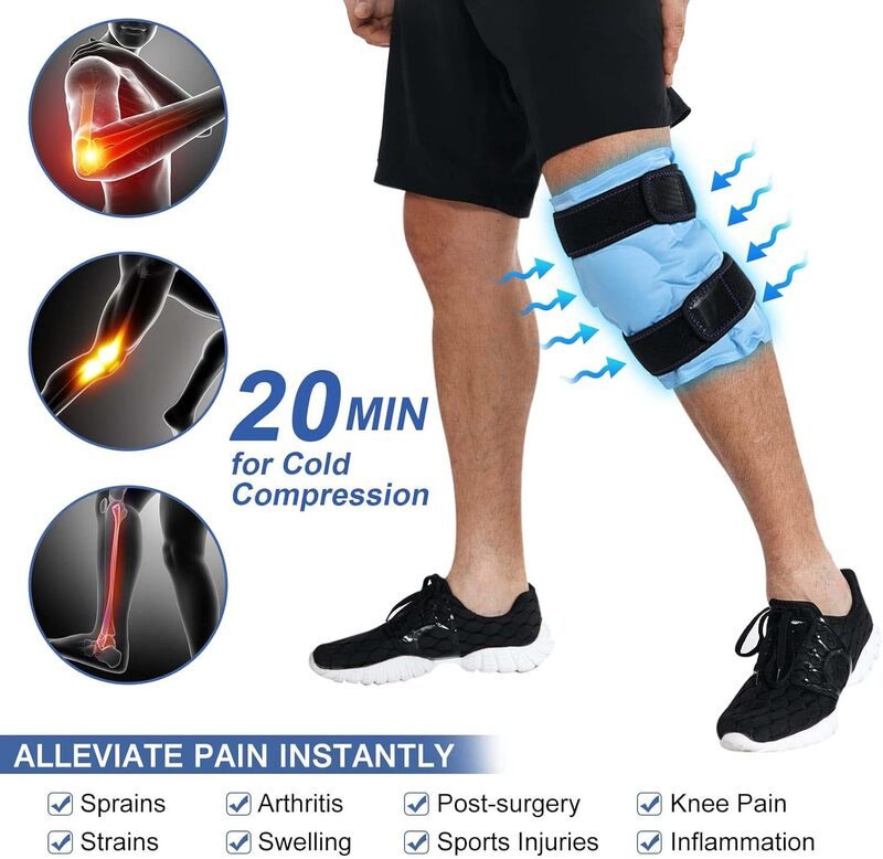 Large Knee Ice Pack for Injuries, Reusable Gel Cold Pack for Knee