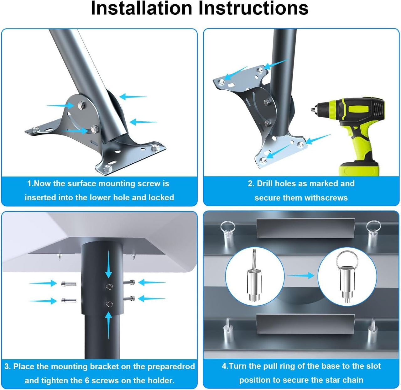 Starlink Gen 3 Mount, 360 Rotatable Roof & Wall Mount for V3 Starlink