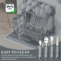 Thumbnail for Adaptive Utensils 4pcs Set for Hand Tremors, Elderly, Arthritis, Arkinsons